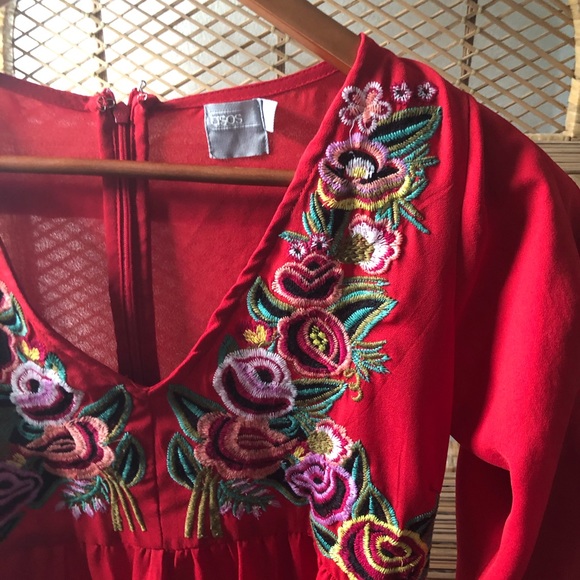 ASOS Maternity Embroidered Red Floral Dress✨ - Picture 5 of 8